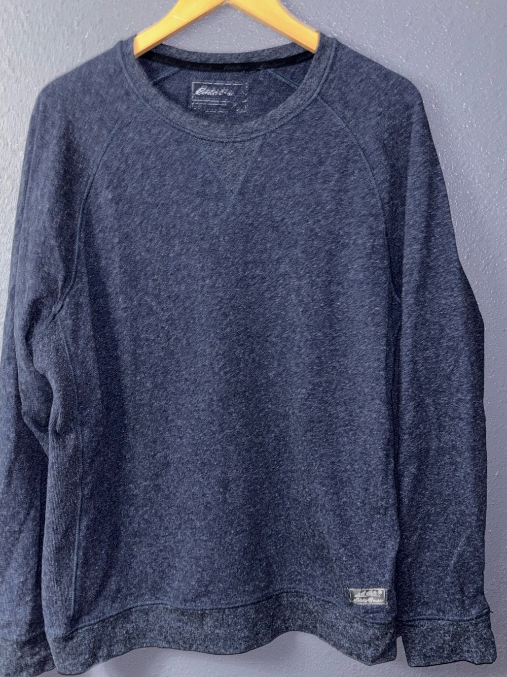 EDDIE BAUER Men's Heather Navy Crewneck Sweatshirt